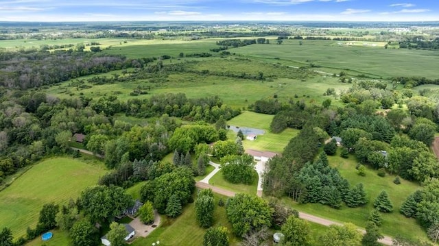 bird's eye view featuring a rural view