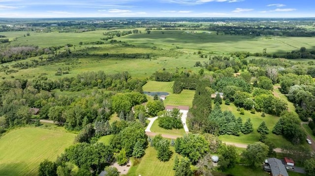 aerial view with a rural view