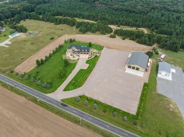 drone / aerial view with a rural view