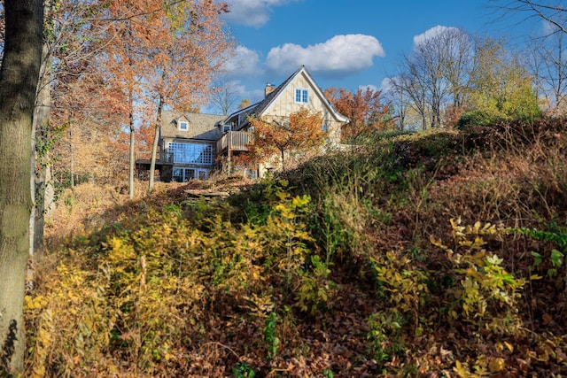 exterior space with a chimney