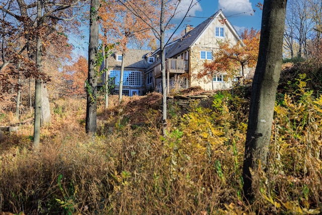 exterior space with a chimney