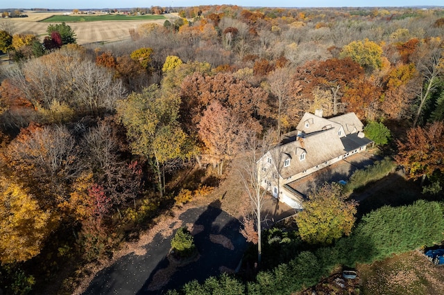 bird's eye view with a forest view