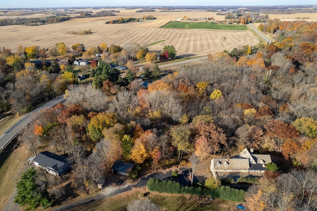 aerial view with a rural view