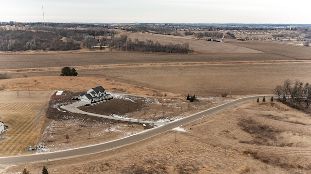 drone / aerial view featuring a rural view