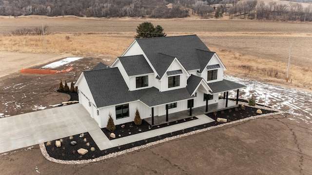 drone / aerial view featuring a rural view