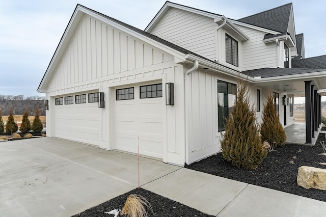 view of property exterior featuring a garage