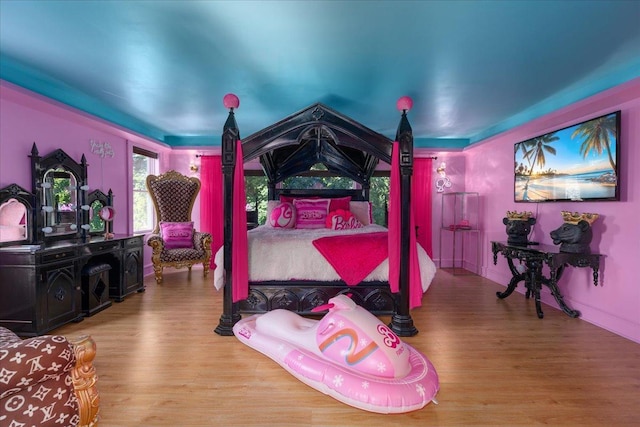 bedroom featuring light hardwood / wood-style flooring