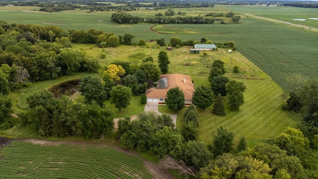 drone / aerial view with a rural view