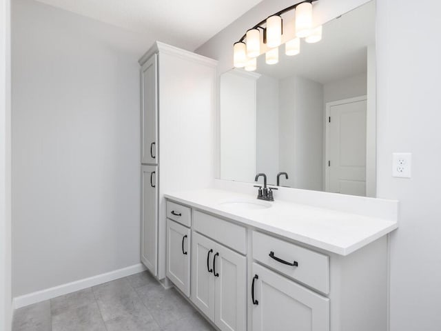 bathroom with vanity and tile patterned floors