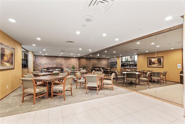 view of tiled dining area