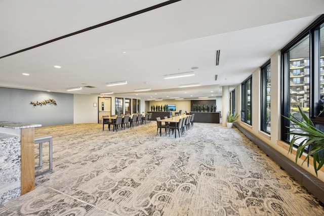 interior space featuring recessed lighting