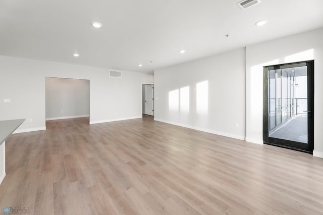 empty room featuring light hardwood / wood-style flooring