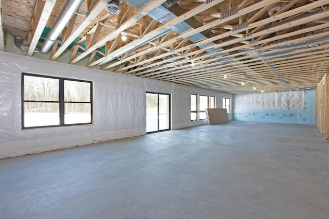 basement with plenty of natural light