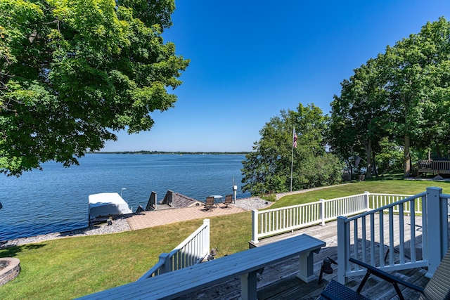 water view with a boat dock