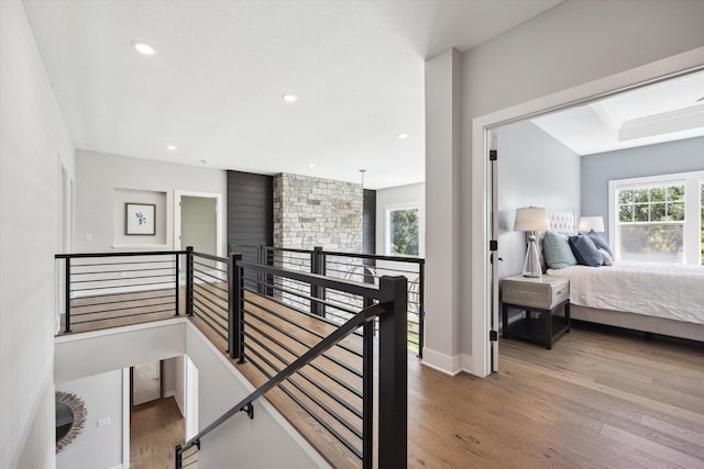 hallway featuring hardwood / wood-style flooring