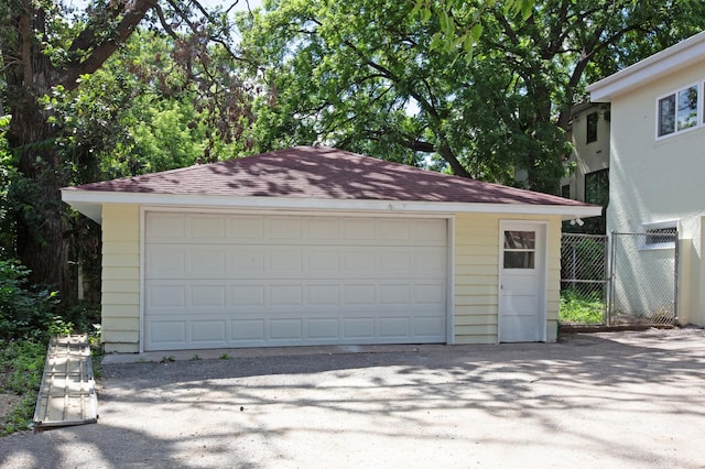 view of garage