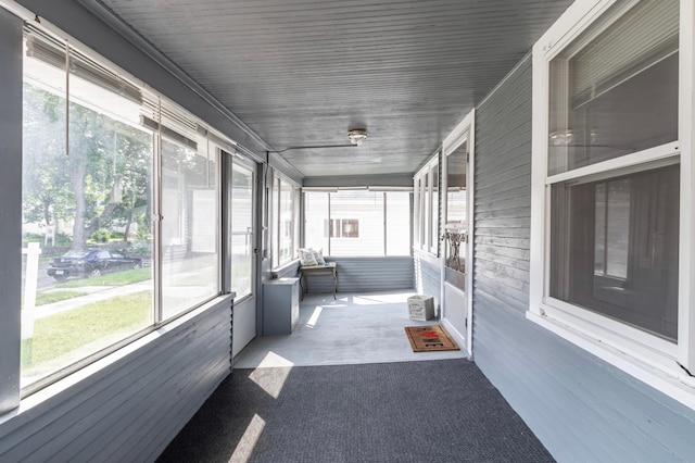 view of unfurnished sunroom