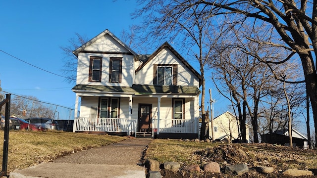 view of front of home with covered porch