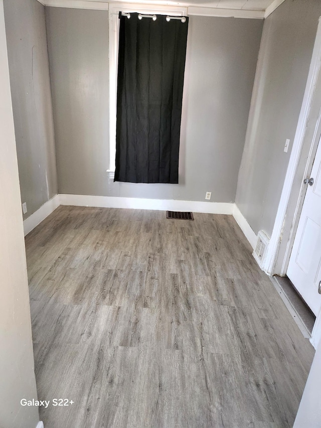 empty room featuring light wood-type flooring