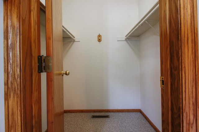 spacious closet featuring carpet