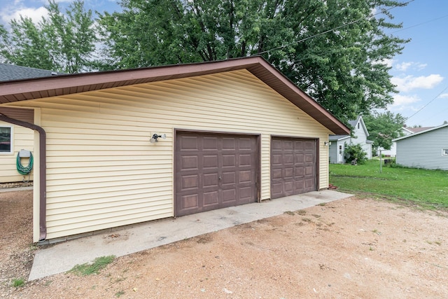 garage with wooden walls