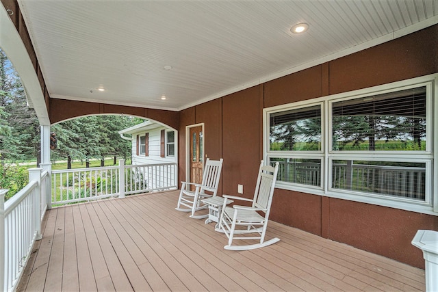 deck with a porch