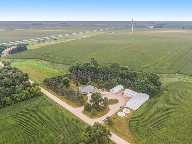 aerial view with a rural view