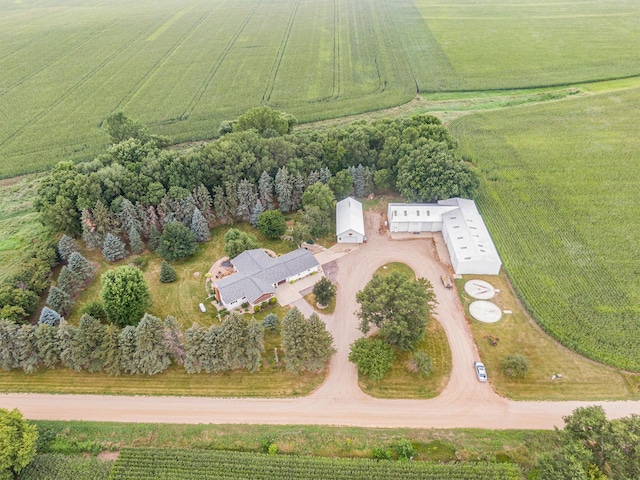 aerial view with a rural view