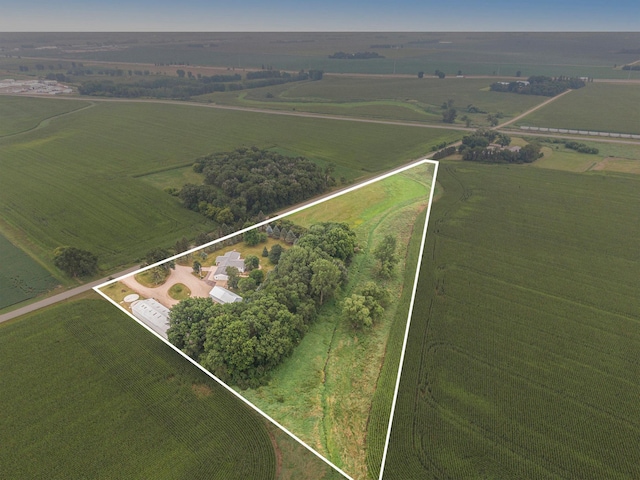 aerial view featuring a rural view