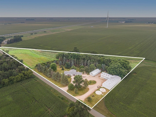 bird's eye view featuring a rural view