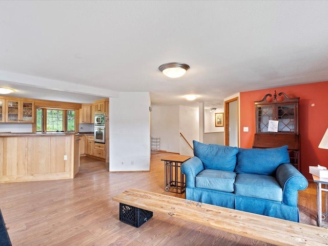 living room with light wood-type flooring