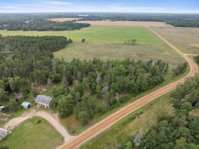 bird's eye view with a rural view