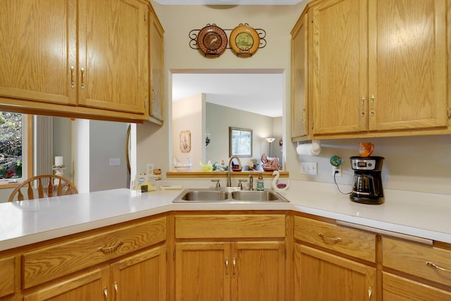 kitchen featuring light countertops and a sink