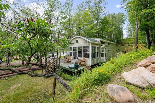 exterior space with a wooden deck