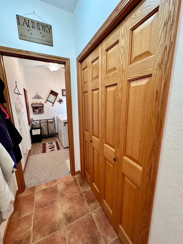 corridor with light tile patterned flooring