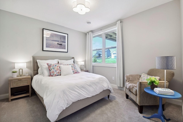 bedroom featuring carpet