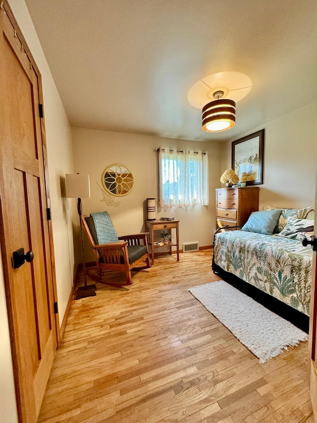 bedroom featuring light hardwood / wood-style flooring