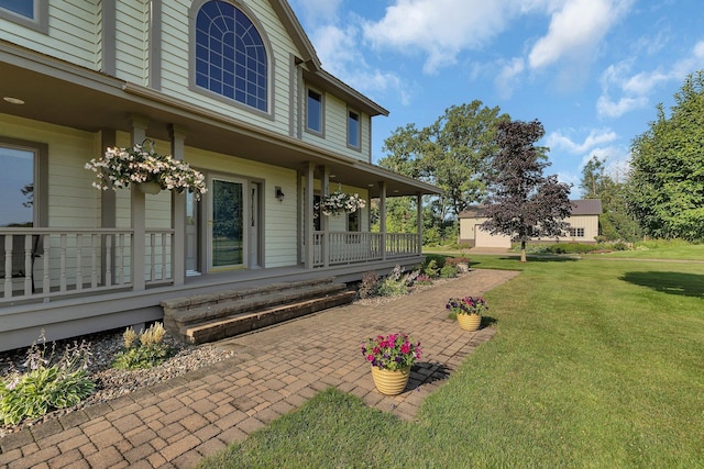 exterior space featuring covered porch