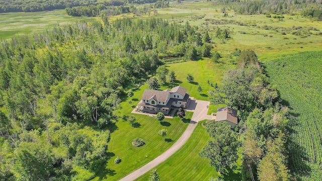 drone / aerial view featuring a rural view