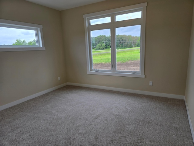 view of carpeted spare room