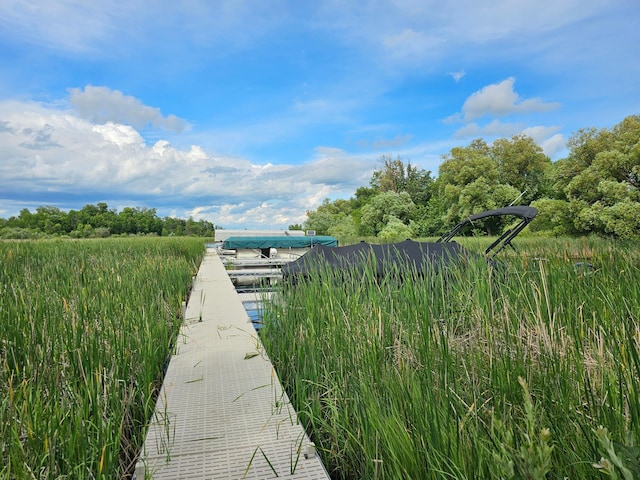 view of home's community featuring a boat dock