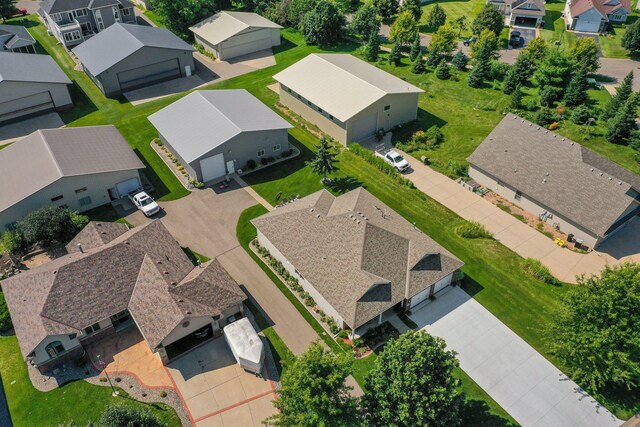 aerial view with a residential view