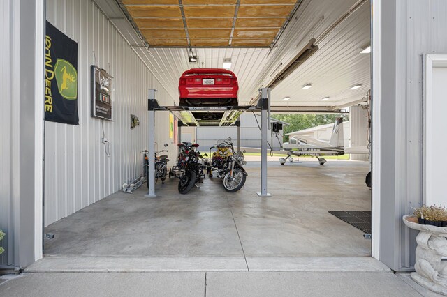 view of garage