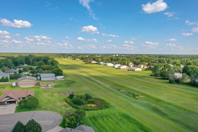 drone / aerial view with view of golf course