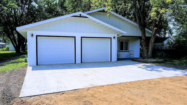 exterior space with an outdoor structure and a garage