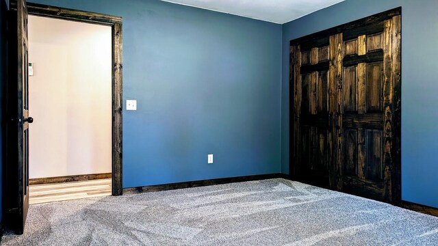 bedroom featuring carpet and a closet