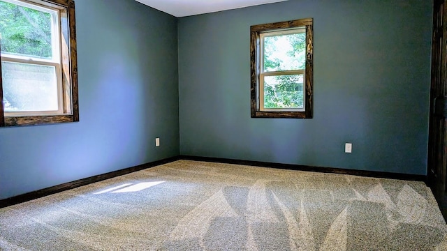 carpeted spare room with a wealth of natural light