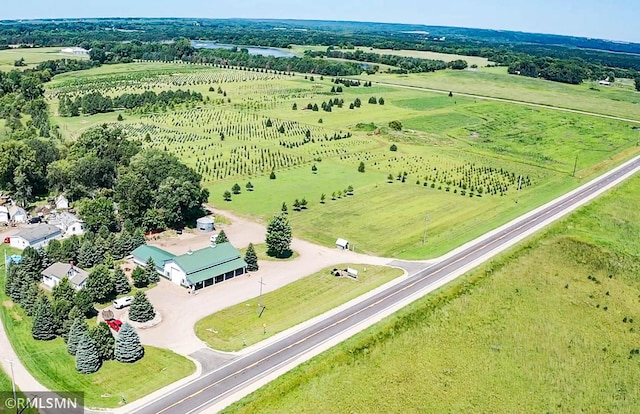 drone / aerial view with a rural view