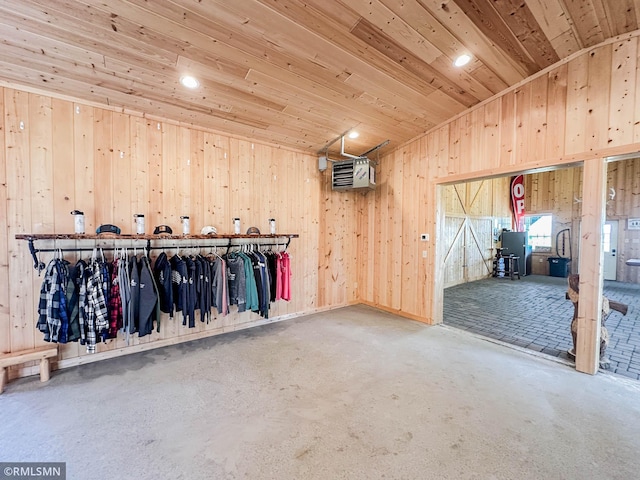 interior space featuring an AC wall unit