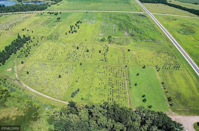 drone / aerial view featuring a rural view